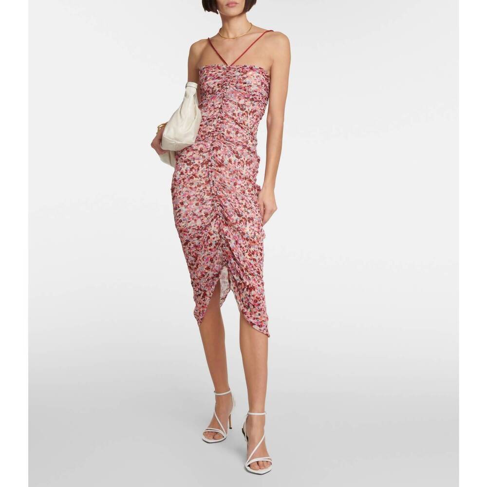 NEW MARANT ETOILE falone dress in rasberry/ecru